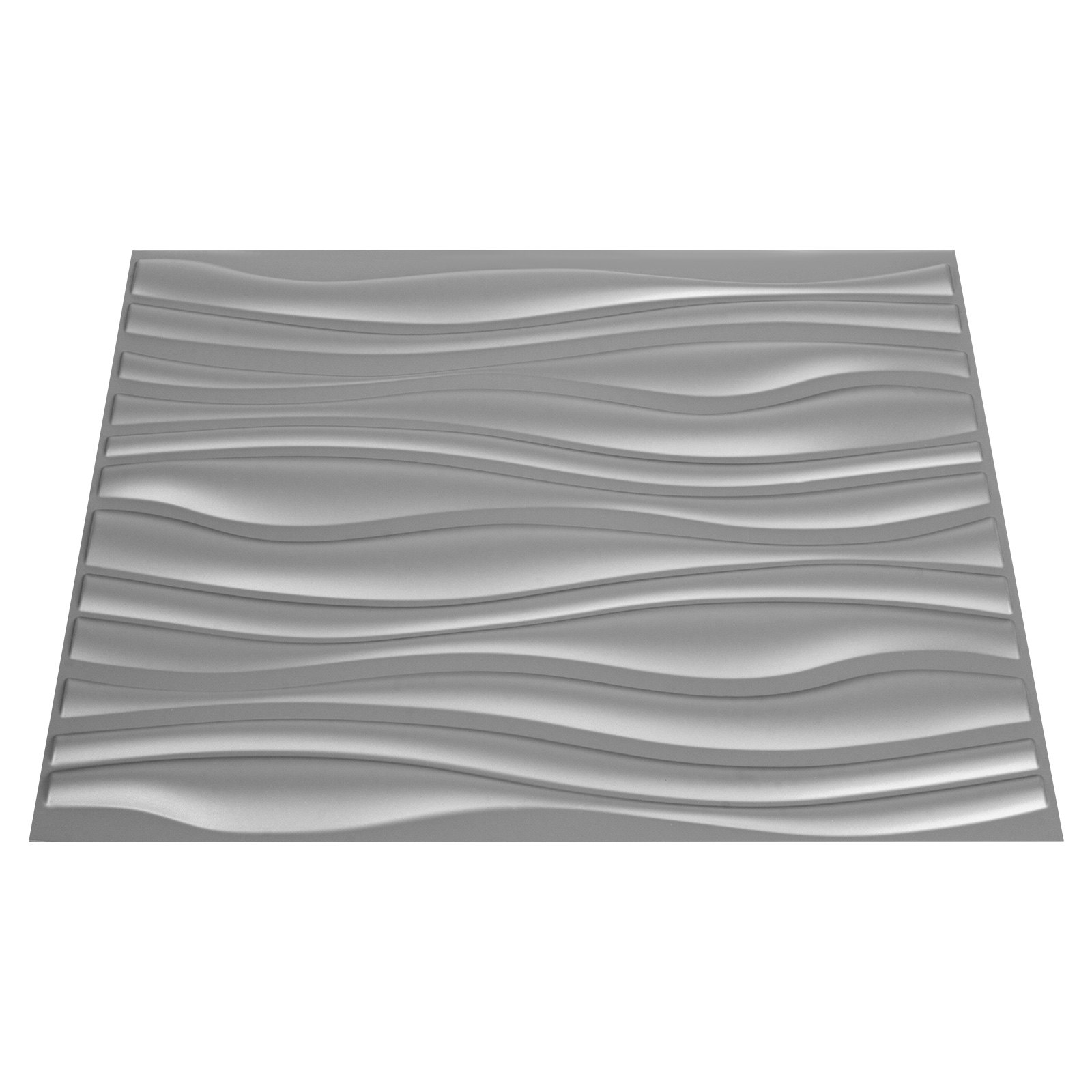 Vevor Plastic 3d Art Wall Panel Pvc Wave Wall Design, Silver, 13 Panels 35 Sf