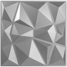 VEVOR 13 Pack 19.7x19.7Inches Diamond Silver 3D PVC Wave Panels for Interior Wall Decor Textured 3D Wall Tiles