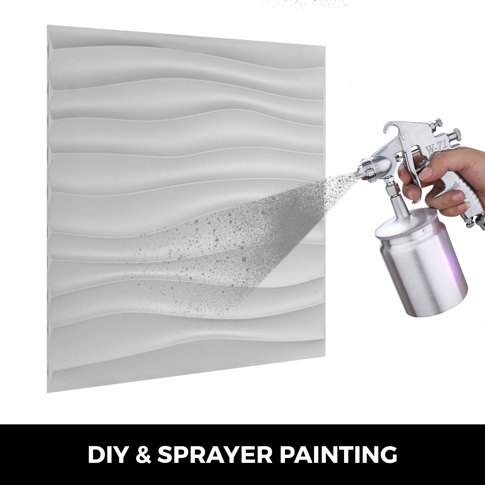 13 Pcs 3D PVC Wall Panels EcoFriendly Paintable Home Background Decor 50 x 50cm