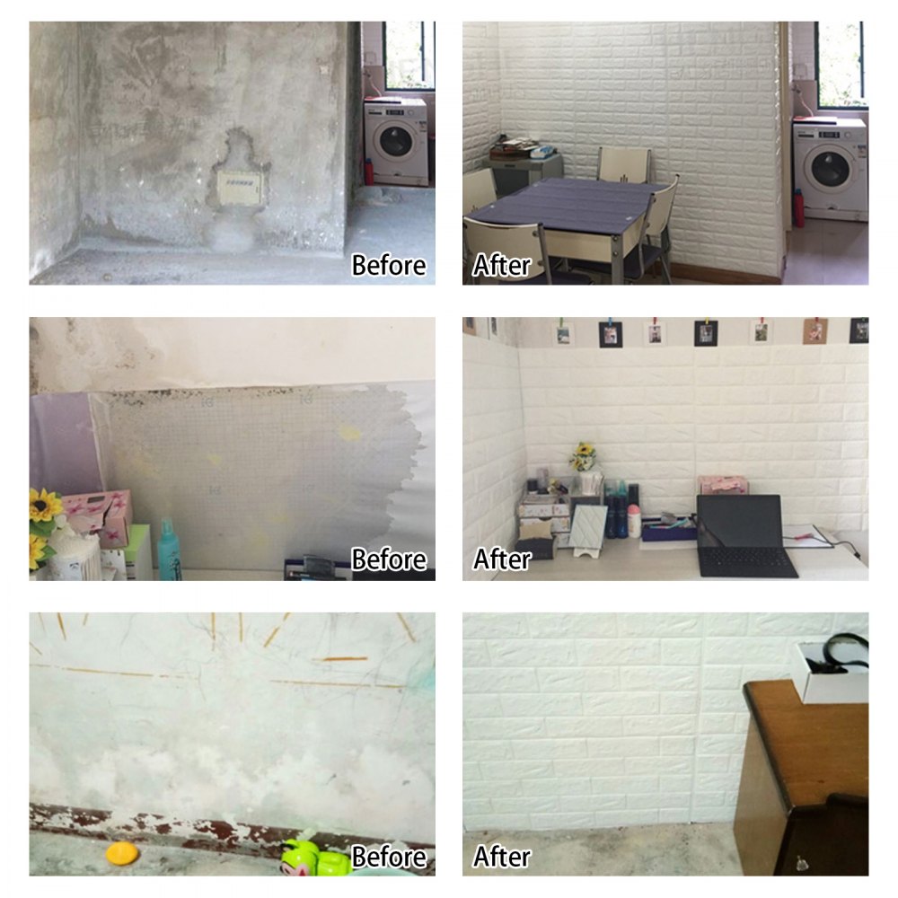 Waterproof 3d Wall Sticker Brick Diy Pe Foam Panel Home Room Kitchen Decor 22pcs