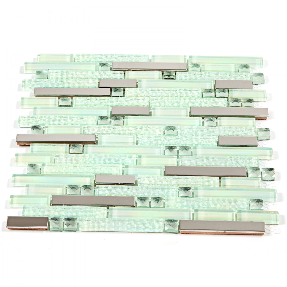 Glass Backsplash Tile 6 Sq Feet Interlocking Tile Mosaic Tile For Kitchen Decor