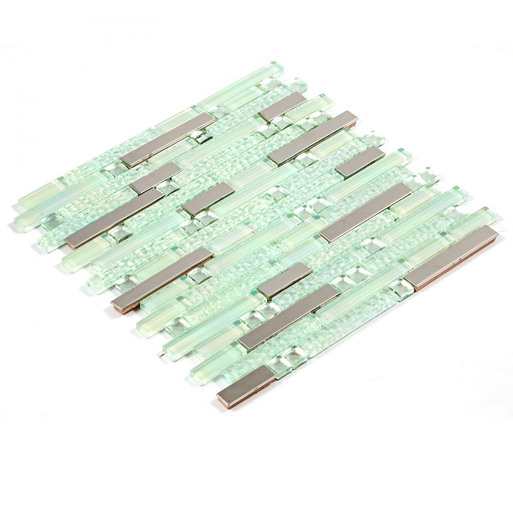 Glass Backsplash Tile 6 Sq Feet Interlocking Tile Mosaic Tile For Kitchen Decor