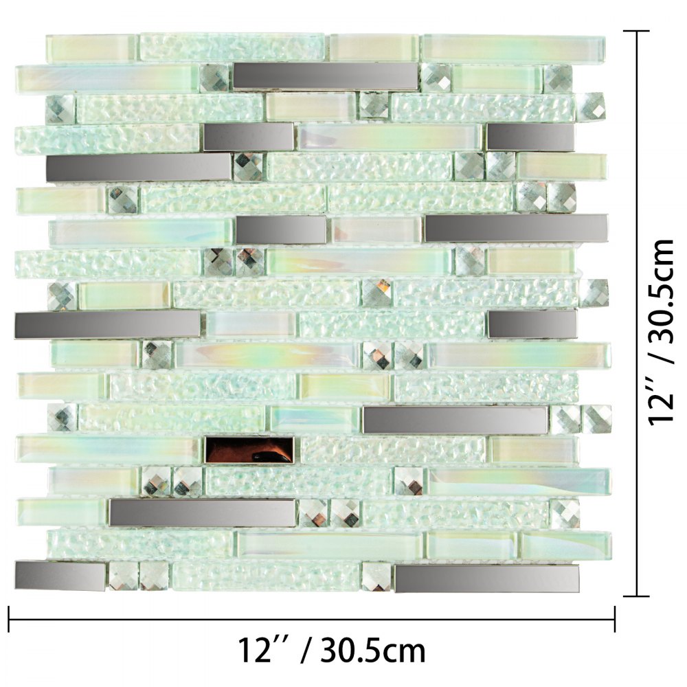 Glass Backsplash Tile 6 Sq Feet Interlocking Tile Mosaic Tile For Kitchen Decor