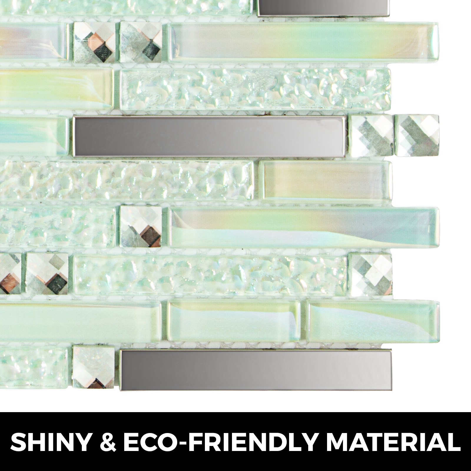 Glass Backsplash Tile 6 Sq Feet Interlocking Tile Mosaic Tile For Kitchen Decor