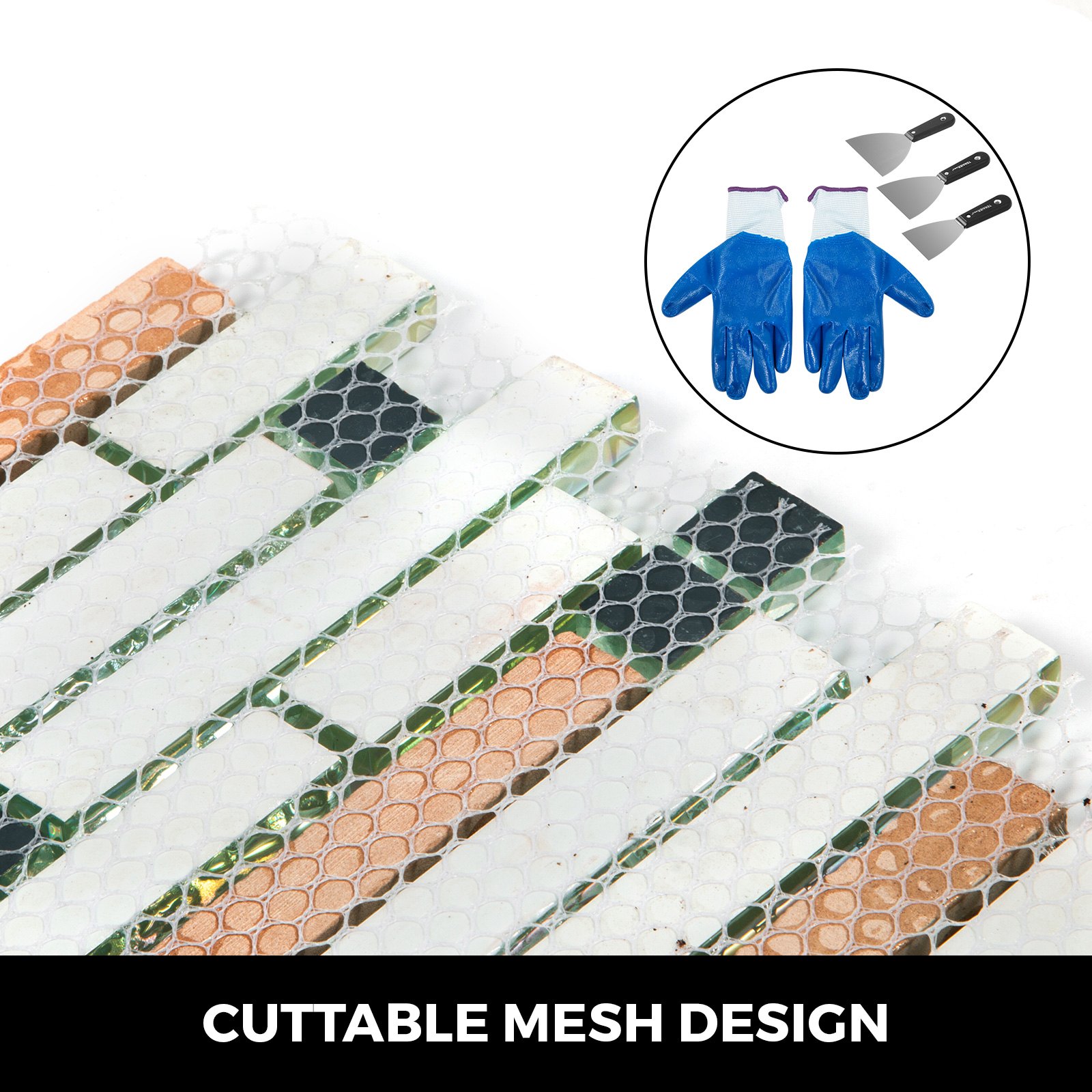 Glass Backsplash Tile 6 Sq Feet Interlocking Tile Mosaic Tile For Kitchen Decor