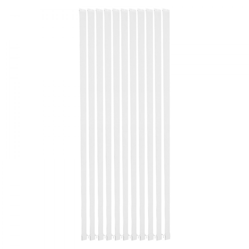 VEVOR Vertical Blind Replacement Slats, 10 Pcs Blind Slats with Connector, Counterweight Block, and Rope, Smooth Surface Polyester, Adjustable for Bedroom, Office, Living Room, Conference Room, White