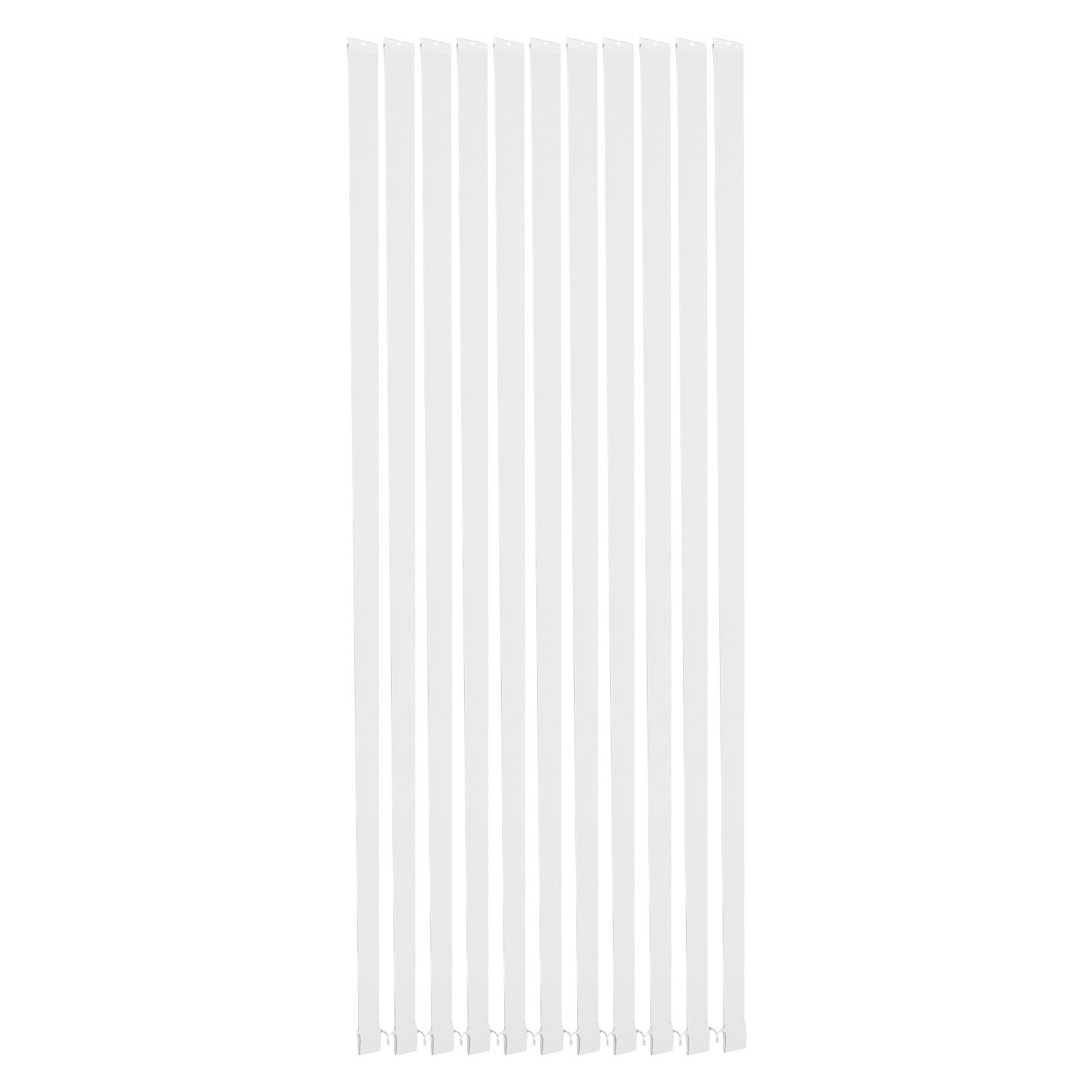 VEVOR Vertical Blind Replacement Slats, 10 Pcs Blind Slats with Connector, Counterweight Block, and Rope, Smooth Surface Polyester, Adjustable for Bedroom, Office, Living Room, Conference Room, White