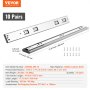 VEVOR 10 Pairs of 457.2mm Drawer Slides Side Mount Rails, Heavy Duty Full Extension Steel Track, Soft-Close Noiseless Guide Glides Cabinet Kitchen Runners with Ball Bearing, 100 Lbs Load Capacity