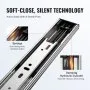 VEVOR 10 Pairs of 24 Inch Drawer Slides Side Mount Rails, Heavy Duty Full Extension Steel Track, Soft-Close Noiseless Guide Glides Cabinet Kitchen Runners with Ball Bearing, 100 Lbs Load Capacity