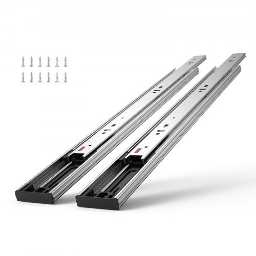 VEVOR 6 Pairs of 355.6mm Drawer Slides Side Mount Rails, Heavy Duty Full Extension Steel Track, Soft-Close Noiseless Guide Glides Cabinet Kitchen Runners with Ball Bearing, 100 Lbs Load Capacity