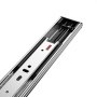 VEVOR drawer slides with a smooth metallic finish and red latch mechanism.