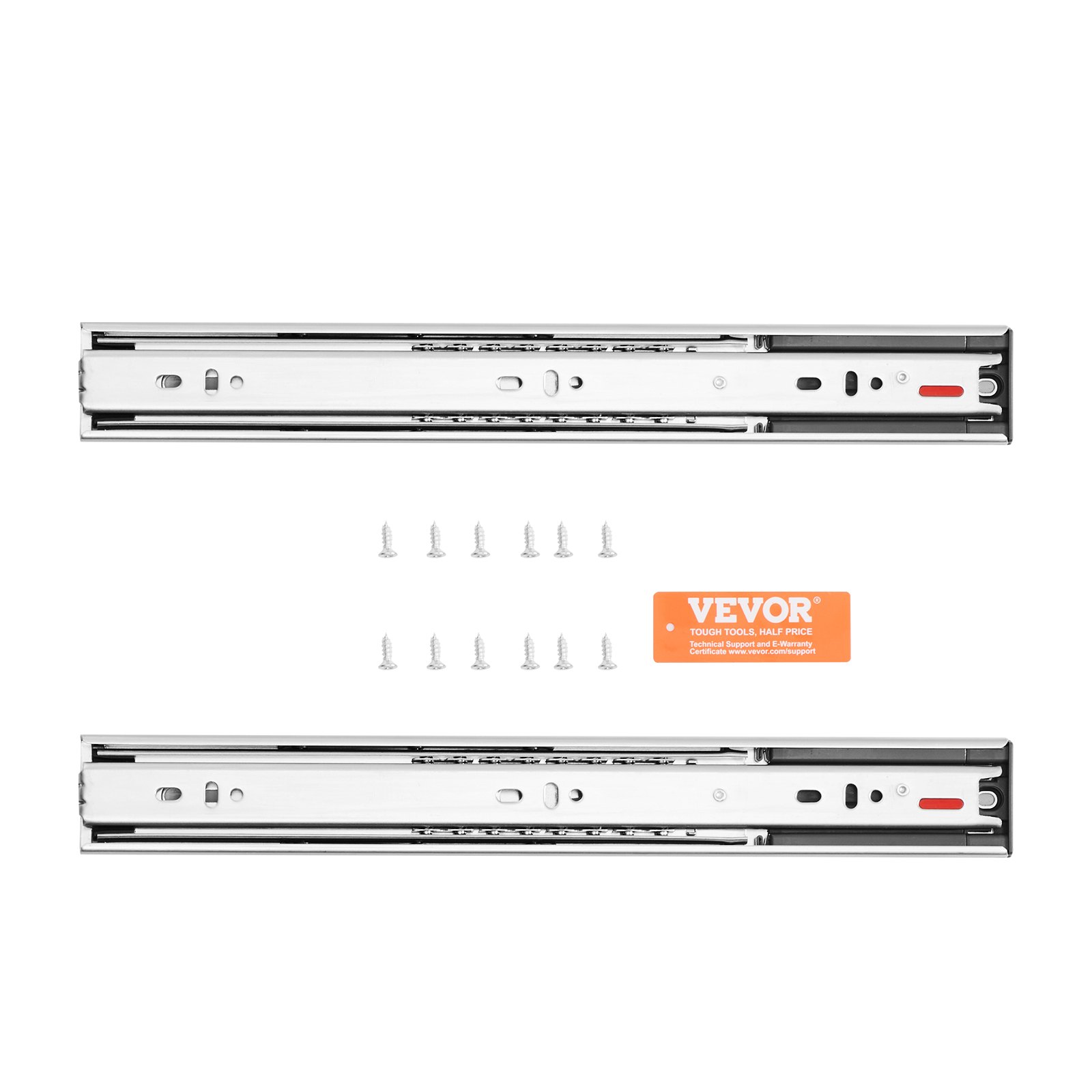 VEVOR 10 Pairs of 14 Inch Drawer Slides Side Mount Rails, Heavy Duty Full Extension Steel Track, Soft-Close Noiseless Guide Glides Cabinet Kitchen Runners with Ball Bearing, 100 Lbs Load Capacity