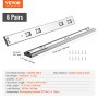 VEVOR 6 Pairs of 457.2mm Drawer Slides Side Mount Rails, Heavy Duty Full Extension Steel Track, Soft-Close Noiseless Guide Glides Cabinet Kitchen Runners with Ball Bearing, 100 Lbs Load Capacity