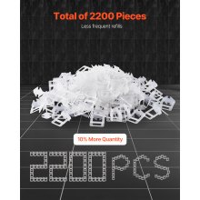 Tile Leveling System Clips 2200PCS 1/16" 1.5mm Floor Wall Spacer Tiling Tool Set