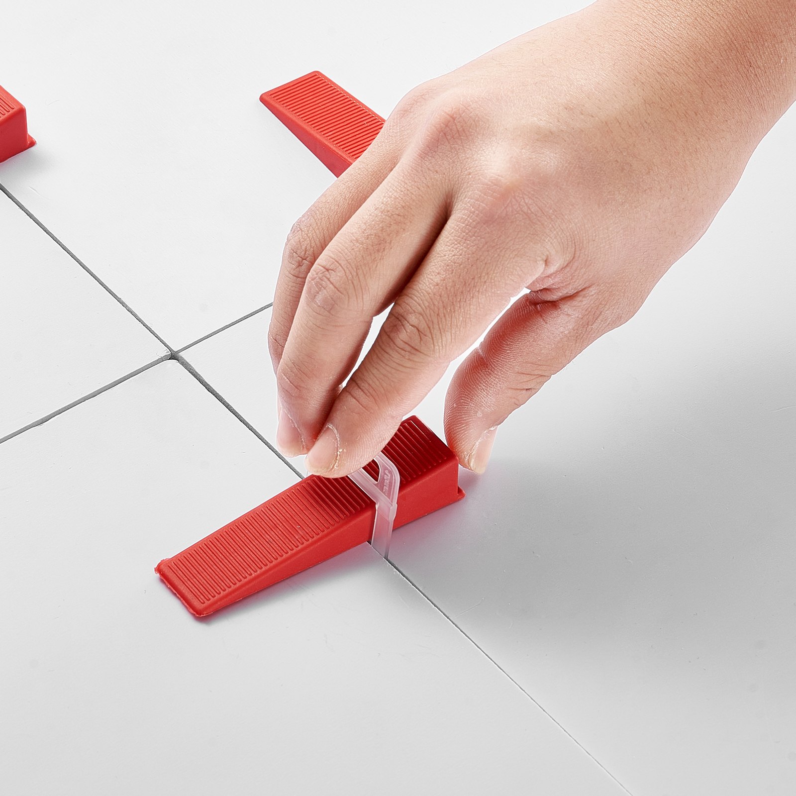VEVOR Tile Leveling System Clips, 2200-Piece DIY Tile Leveler Spacers, 1/16"(1.5 mm) Tile Leveler Clips, Tile Leveling System Tile Installation Tools for Professional Ceramic Tile, Stone Installation