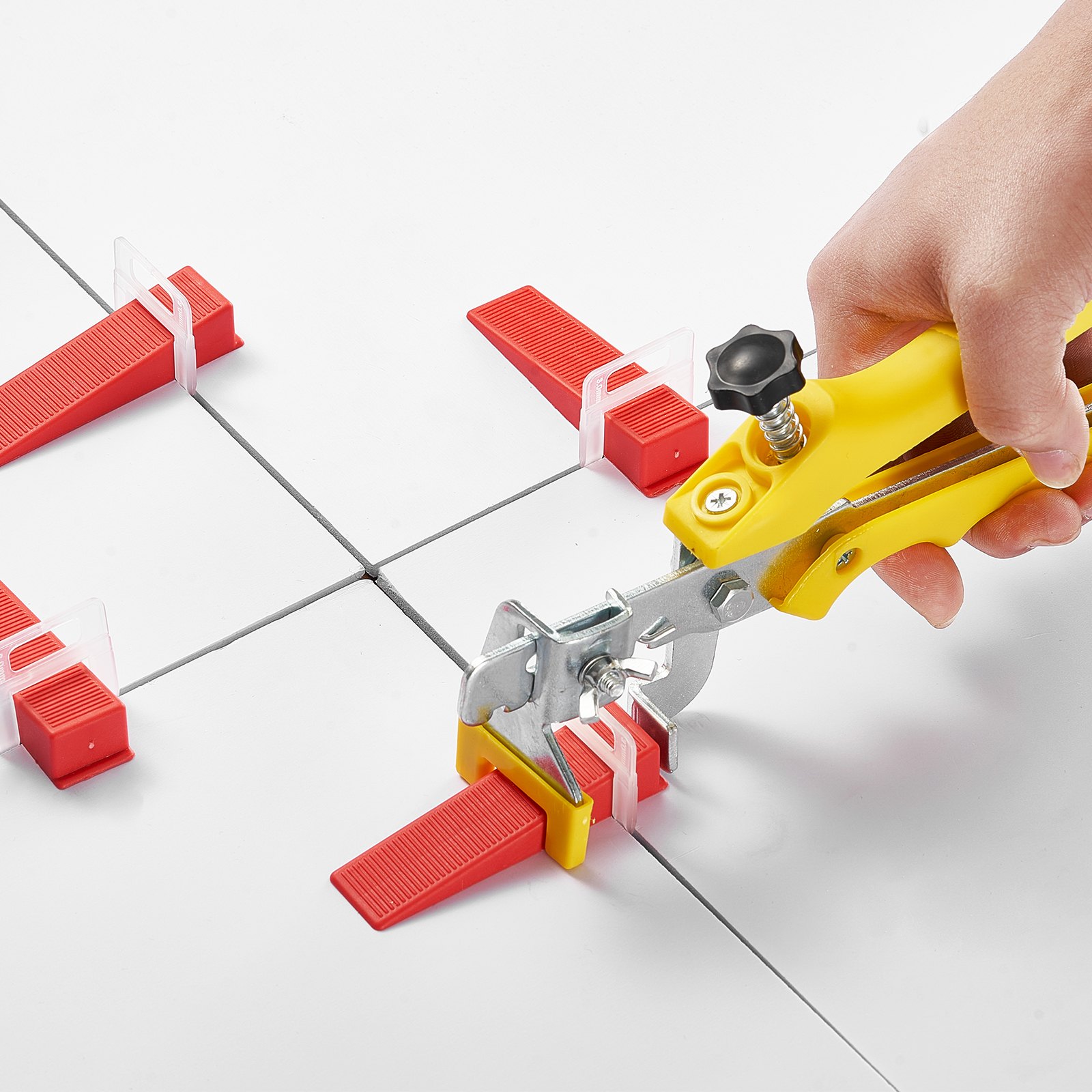 VEVOR Tile Leveling System, 1/8 Inch(3 mm) with 1pc Tile Plier, 700 PCS DIY Tile Leveler Spacers Clips and 200 PCS Reusable Wedges, Tile Tools Set for Professional Ceramic Tile and Stone Installation