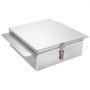 VEVOR Truck Bed Tool Box, Heavy Duty Aluminum Tool Box with Diamond Plate, Storage Toolbox Chest Organizer Supports up to 100 kg, Ideal for Pickup, Truck Bed, RV, Trailer, 770 x 610 x 230 mm, Silver
