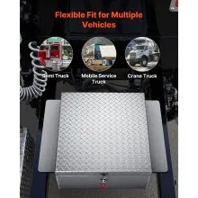 VEVOR Truck Bed Tool Box, Heavy Duty Aluminum Tool Box with Diamond Plate, Storage Toolbox Chest Organizer Supports up to 220 lbs, Ideal for Pickup, Truck Bed, RV, Trailer, 30.3 x 24 x 9 in, Silver
