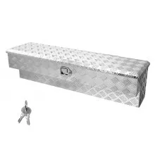 VEVOR Truck Bed Tool Box, Heavy Duty Aluminum Tool Box with Tread Patterns, Storage Toolbox Chest Organizer with Lock and Key, Ideal for Pickup, Truck Bed, RV, Trailer, 48 x 13.4 x 13 in, Silver