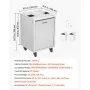 VEVOR Movable Base Cabinet for Orange Juicer, Thickened Stainless Steel, 4 Swivel Casters, Compatible with VEVOR NS2000E-2\NS2000E-2T\NS2000E-3 Semi-Automatic Feed Orange Juicer, Easy Installation