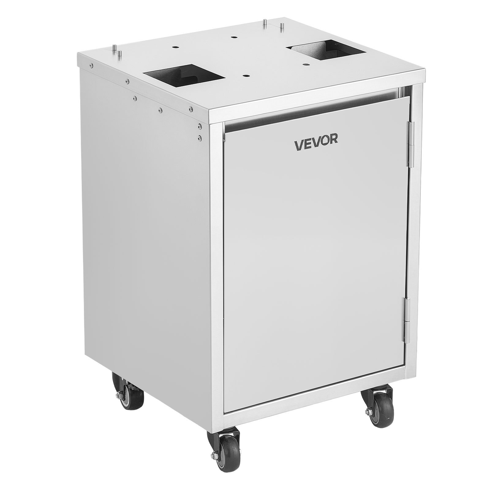VEVOR Movable Base Cabinet for Orange Juicer, Thickened Stainless Steel, 4 Swivel Casters, Compatible with VEVOR NS2000E-2\NS2000E-2T\NS2000E-3 Semi-Automatic Feed Orange Juicer, Easy Installation