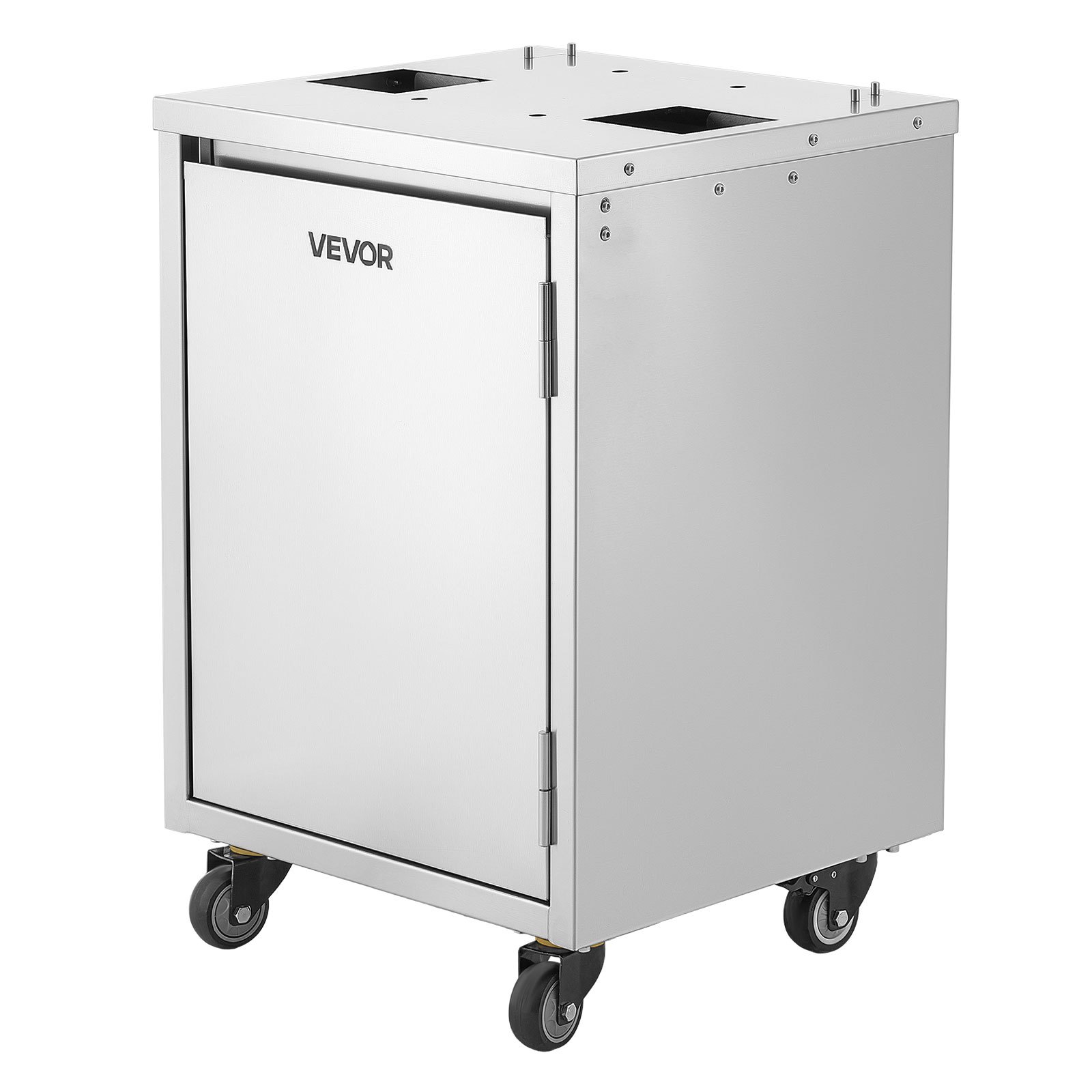 VEVOR Movable Base Cabinet for Orange Juicer, Thickened Stainless Steel, 4 Swivel Casters, Compatible with VEVOR NS2000E-2\NS2000E-2T\NS2000E-3 Semi-Automatic Feed Orange Juicer, Easy Installation