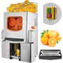 VEVOR Commercial Juicer Machine, 110V Juice Extractor, 120W Orange Squeezer for 22-30 per Minute, Electric Orange Juice Machine with Pull-Out Filter Box SUS 304 Tank Stainless Cover and Two Buckets