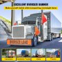 VEVOR Oversized Load Banner, 2pcs 18"x84" Oversize Banner & 8pcs 18"x18" Fluorescent Flag, Oversize Load Sign with Heavy Duty Metal Hooks, Wide Load Banner Signs with Stretch Cord Mesh for Trucks