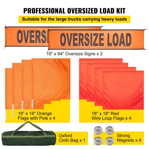 6Pk 18"x84" Bulk Oversize Load Sign With Metal Hooks And - View #10