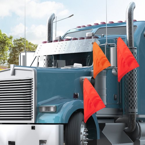 VEVOR Oversized Load Banner, Oversize Banner with 18 Inch x 18 Inch Fluorescent Flags, Oversize Sign with Heavy Duty Metal Hooks, Wide Load Signs for Trucks, Wide Load Banner with Stretch Cord Mesh