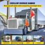 VEVOR Oversized Load Banner, Oversize Banner with 18 Inch x 18 Inch Fluorescent Flags, Oversize Sign with Heavy Duty Metal Hooks, Wide Load Signs for Trucks, Wide Load Banner with Stretch Cord Mesh
