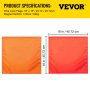 VEVOR Oversized Load Banner, Oversize Banner with 18 Inch x 18 Inch Fluorescent Flags, Oversize Sign with Heavy Duty Metal Hooks, Wide Load Signs for Trucks, Wide Load Banner with Stretch Cord Mesh