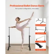 4Ft Ballet Barre Freestanding Portable Fitness Dance Bar Height Adjustable