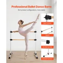 4Ft Ballet Barre Freestanding Portable Fitness Dance Bar Height Adjustable