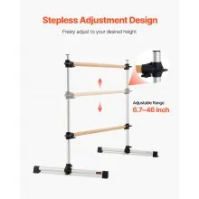 4Ft Ballet Barre Freestanding Portable Fitness Dance Bar Height Adjustable