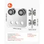 VEVOR 4 Wheel Trolley Assembly Rollers, 4 Pcs 499 kg Load, Dual Bearing Trolley Assembly for 1-5/8" Wide and All 1-5/8" or Taller Strut Channel, Heavy Duty Sliding Track System for Warehouse Garage
