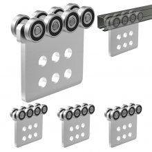 VEVOR 8 Wheel Trolley Assembly Rollers, 4 Pcs 3000 lbs Load, Dual Bearing Trolley Assembly for 1-5/8" Wide and All 1-5/8" or Taller Strut Channel, Heavy Duty Sliding Track System for Warehouse Garage