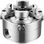 VEVOR wood lathe chuck with three adjustable jaws, metal finish.