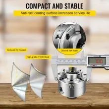 VEVOR Lathe Chuck, 2.75" Woodturning Lathe Chuck, 4-Jaw Wood Lathe Chuck, 1In x 8TPI Thread Mini Lathe Chuck, Precision Self-Centering Woodturning Chuck Jaws, Wood Lathe Accessories for Bowls Vases
