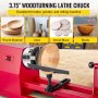 VEVOR Wood Lathe Chuck, 3.75" Woodturning Chuck, 4-Jaw Gear Chuck, 1In x 8TPI Thread Mini Key Chuck, Precision Self-Centering Woodturning Chuck Jaws, Wood Lathe Accessories for Bowls Vases