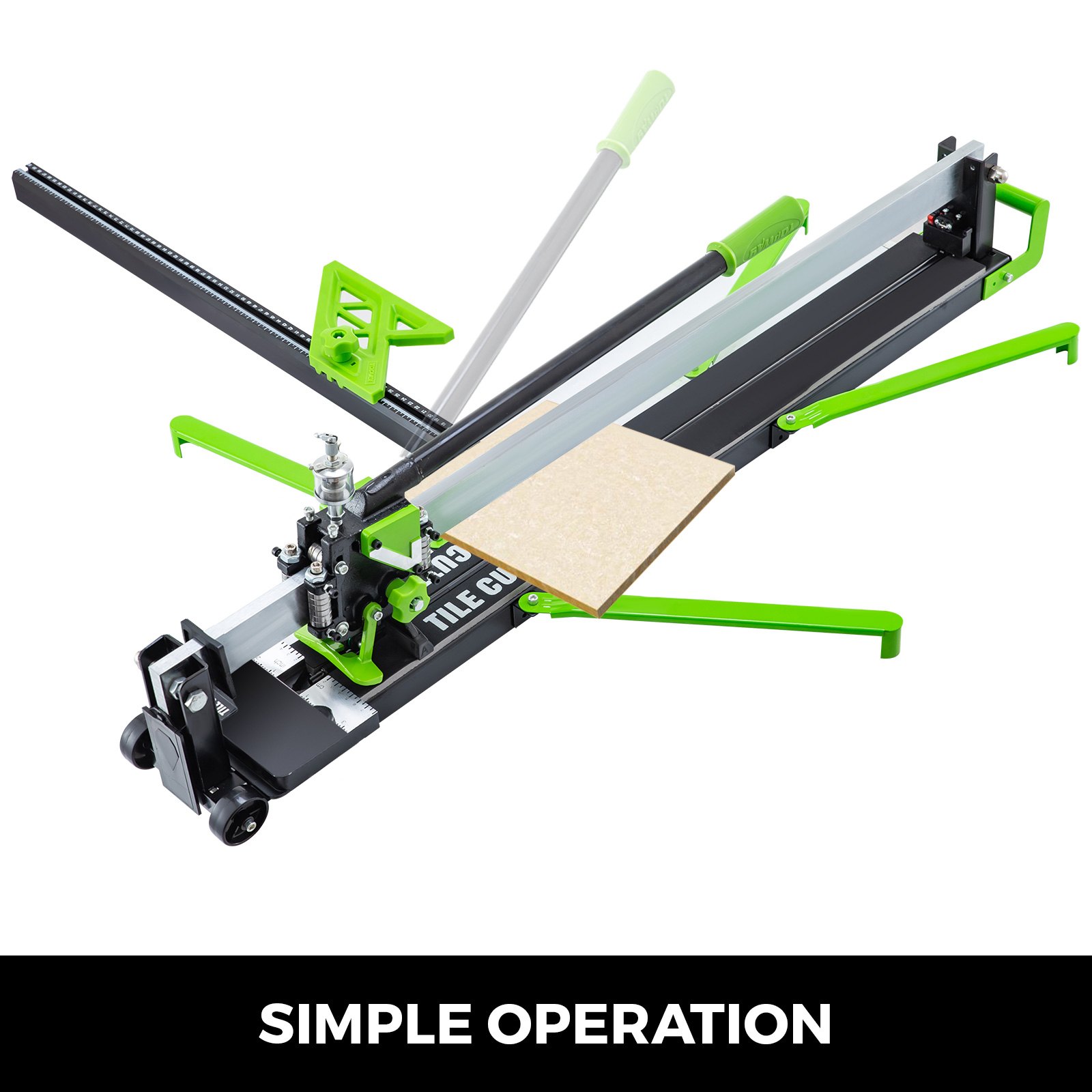 VEVOR 39 Inch Manual Tile Cutter w/ Precise Laser Positioning & Anti-sliding Rubber Surface Single Rail Four Brackets Suitable for Porcelain and Ceramic Floor Tiles