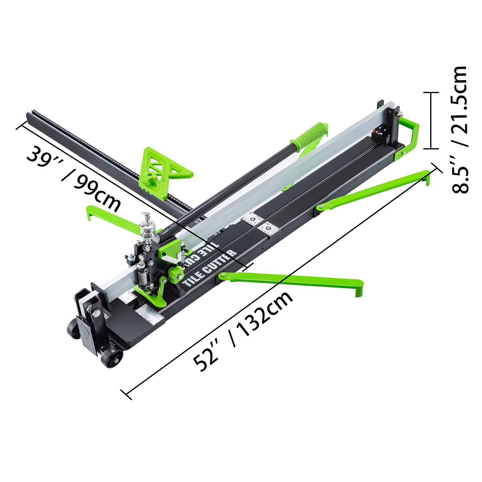 VEVOR 39 Inch Manual Tile Cutter w/ Precise Laser Positioning & Anti-sliding Rubber Surface Single Rail Four Brackets Suitable for Porcelain and Ceramic Floor Tiles