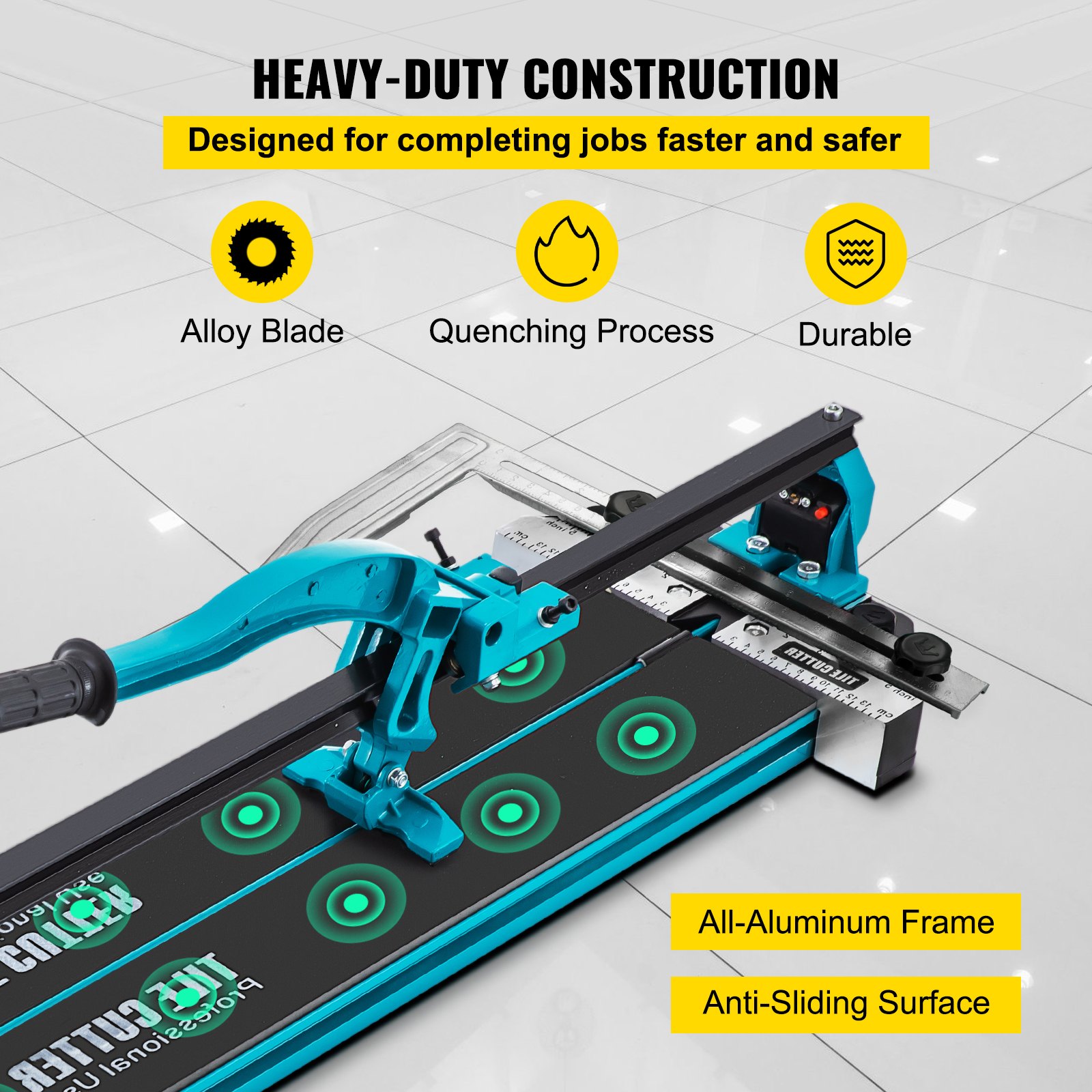 VEVOR Tile Cutter 39in 0.6in Cap w/ Laser Guide Single Floor Wall Cutting Tool