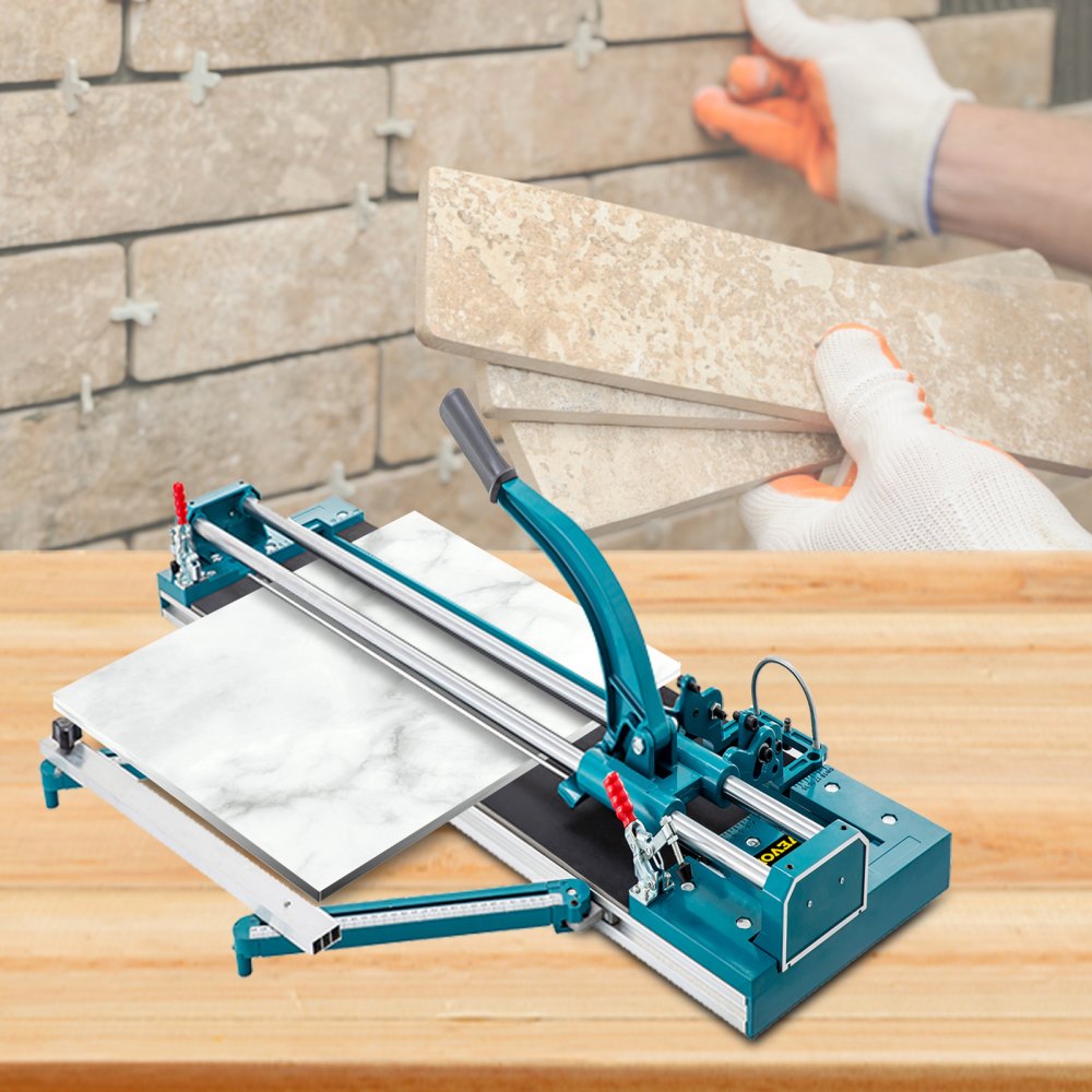 VEVOR 39Inch/1000mm Tile Cutter Double Rail Manual Tile Cutter 3/5 in Cap w/ Precise Laser Positioning Manual Tile Cutter Tools with Infrared Ray Device
