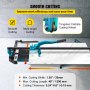 VEVOR tile cutter featuring tungsten carbide cutting wheel and adjustable settings.