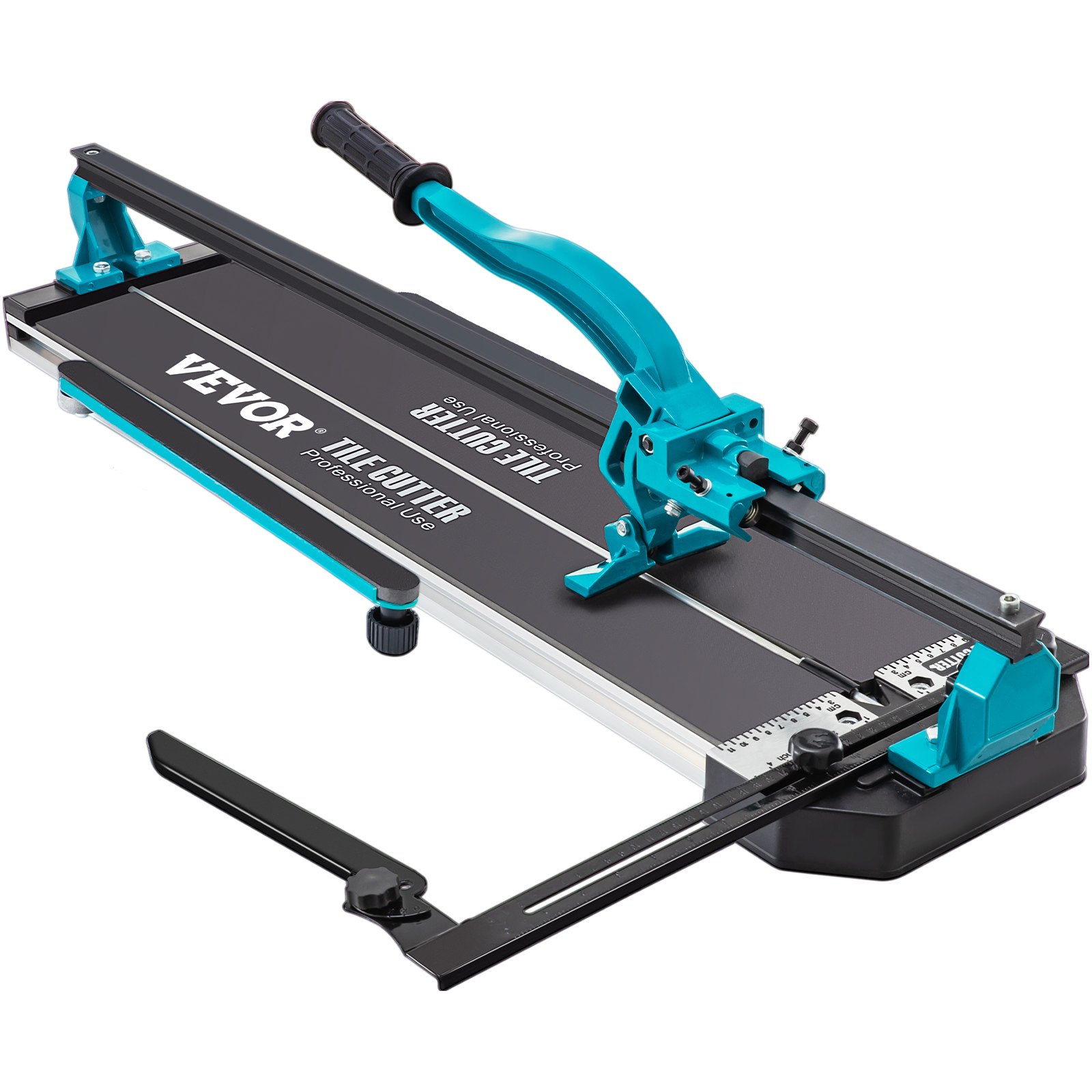 VEVOR tile cutter with blue handle and measuring guide for professional use.