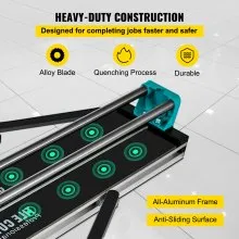 VEVOR 24 Inch/600mm Tile Cutter Double Rails & Brackets Manual Tile Cutter 3/5 in Cap w/Precise Laser Manual Tile Cutter Tools for Precision Cutting