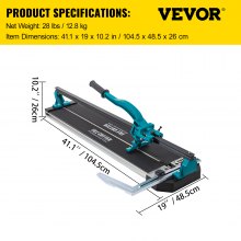 VEVOR 31 Inch Tile Cutter Single Rail Manual Tile Cutter 3/5 in Cap w/Precise Laser Positioning Manual Tile Cutter Tools for Precision Cutting