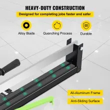 VEVOR 31 Inch Blue Manual Tile Cutter w/ Precise Laser Positioning & Anti-sliding Rubber Surface Single Rail & Bracket Suitable for Porcelain and Ceramic Floor Tiles
