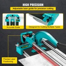 VEVOR 31 Inch/800mm Tile Cutter Double Rails & Brackets Manual Tile Cutter 3/5 in Cap w/Precise Laser Manual Tile Cutter Tools for Precision Cutting